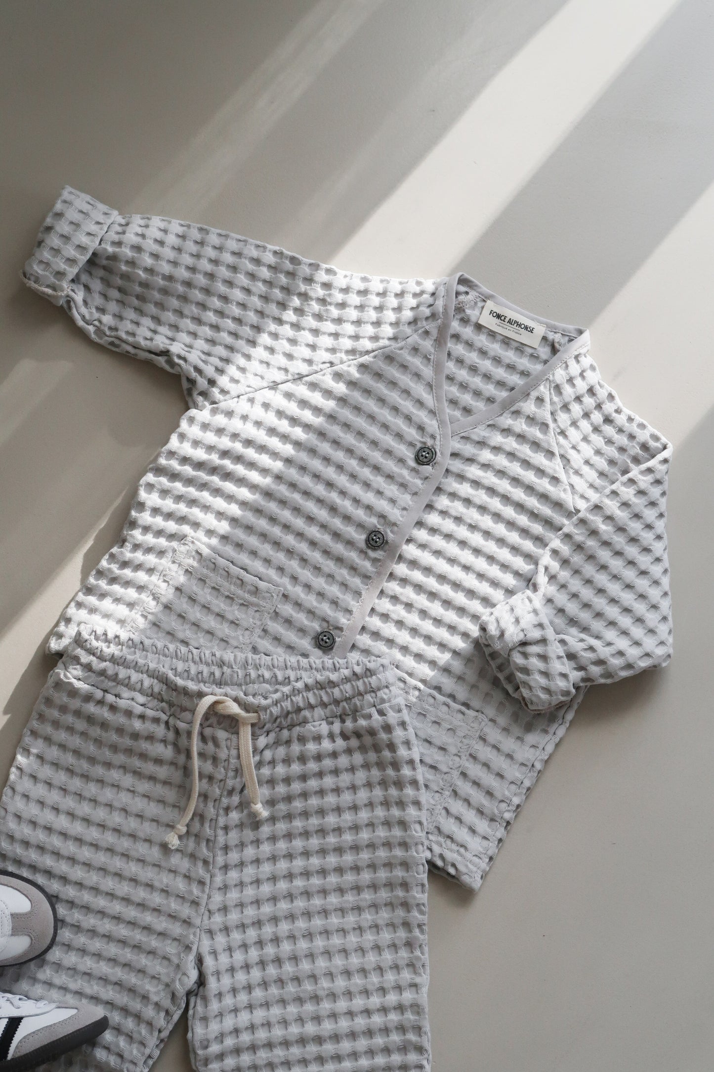 Gilet nid d'abeille gris - Enfant