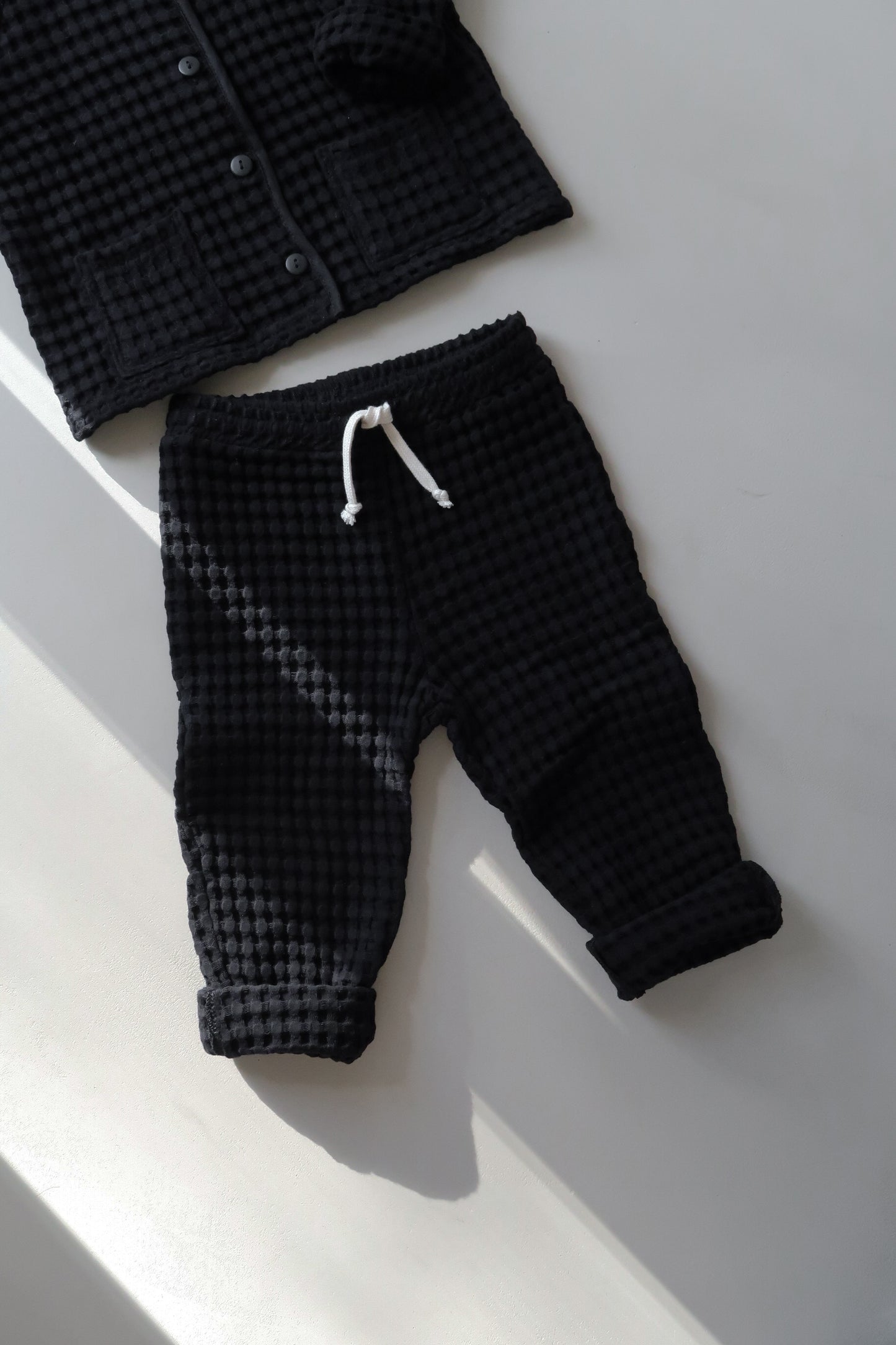 Pantalon nid d'abeille noir - Enfant