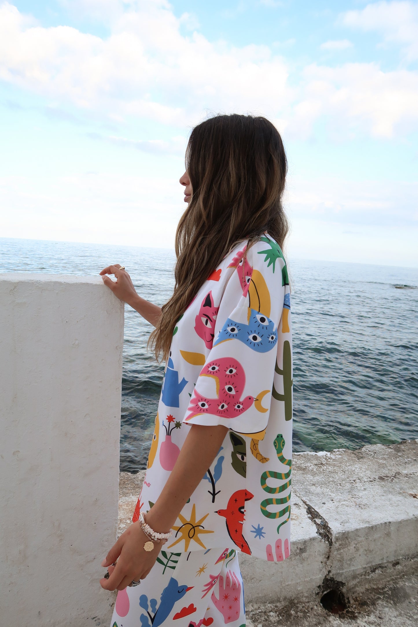 Chemise avec imprimés couleurs