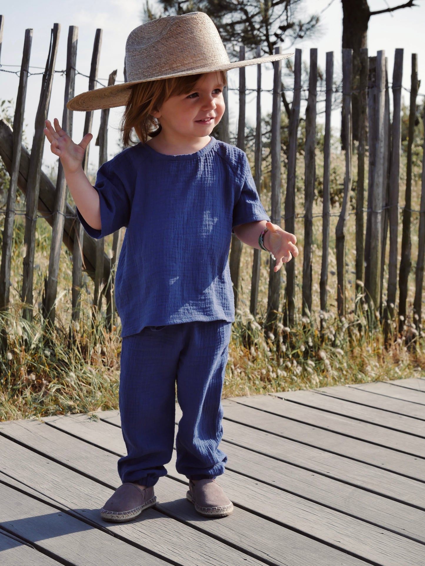 Ensemble gaze de coton - Bleu