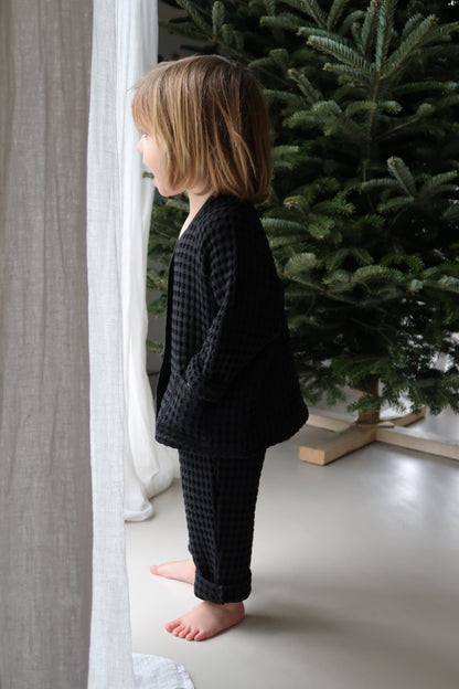 Gilet nid d'abeille noir - Enfant